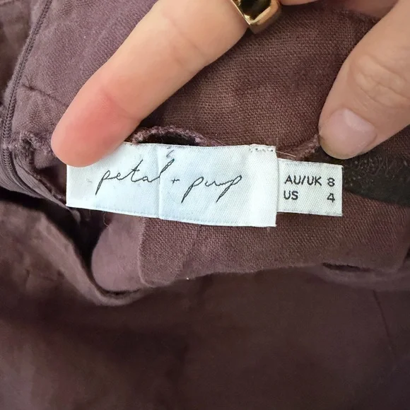 Petal and Pup Women's Brown Wide-Leg Linen Pants Small 4 - Picture 3 of 4